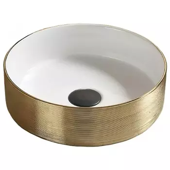 Раковина CeramaLux Line C1055-1 белая золотая