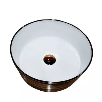 Раковина CeramaLux Line C1055 белая золотая