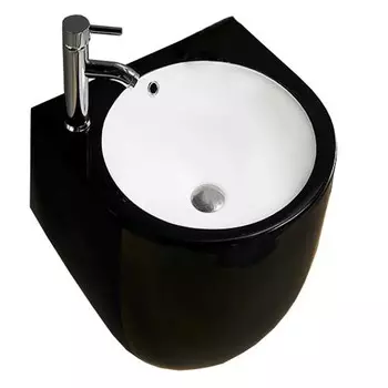 Раковина CeramaLux NC 500FBW белая черная