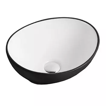 Раковина CeramaLux NC 7138BW белая черная