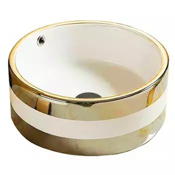 Раковина CeramaLux NC C1057 белая золотая