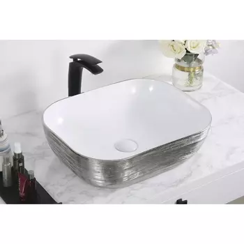 Раковина Gid D1302h131 белая/серебристая