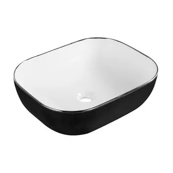 Раковина Gid D1302h134 белая/черная