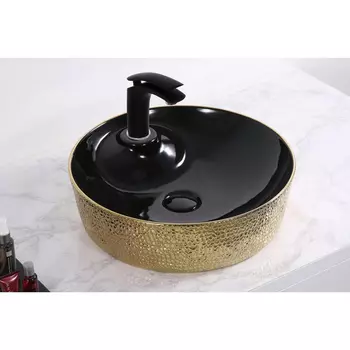 Раковина Gid D1306h022 черная/золотая
