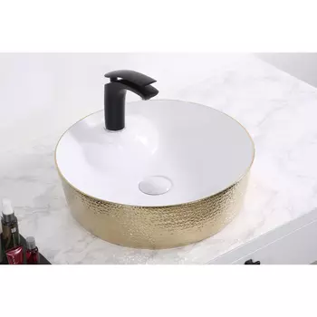 Раковина Gid D1306h025 белая/золотая