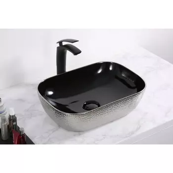 Раковина Gid D1333h020 черная/серебристая