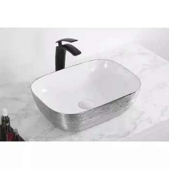 Раковина Gid D1333h131 белая/серебристая