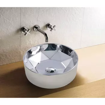 Раковина Gid D1342h014 серебристая/белая