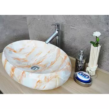 Раковина Gid Mnc166 белая/бежевая