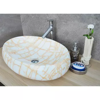 Раковина Gid Mnc167 белая/бежевая