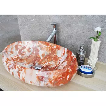 Раковина Gid Mnc169 белая/красная