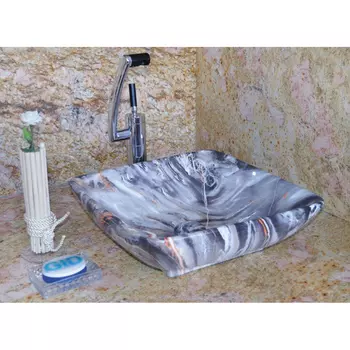 Раковина Gid Mnc181 белая/черная