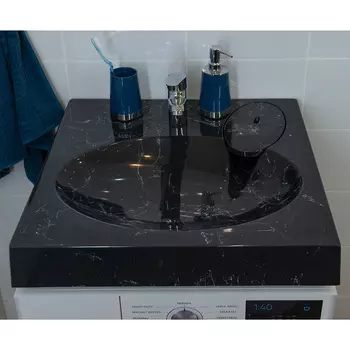Раковина Stella Polar Миро 60х60 черный мрамор