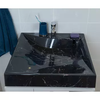 Раковина Stella Polar Турин 60х60 черный мрамор