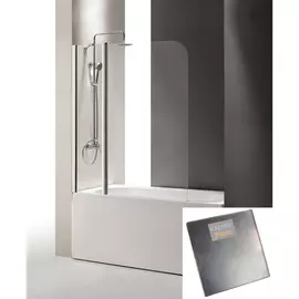 Шторка для ванны Cezares Eco V11 120/140 P Cr R текстурное стекло, профиль хром