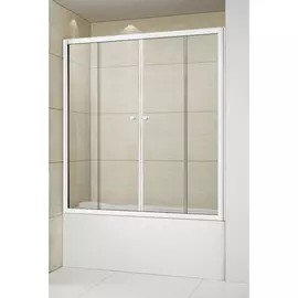 Шторка для ванны Cezares Relax VF-2-170/145-P-Bi текстурное стекло, профиль черный