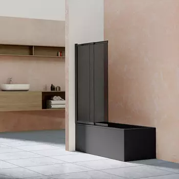 Шторка на ванну Vincea VSB-1E100CGB черный матовый, стекло тонированное