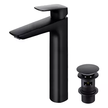 Смеситель Акватек Вега AQ1005MB для раковины черный матовый