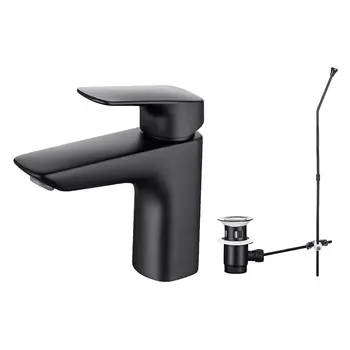 Смеситель Акватек Вега AQ1011MB для раковины черный матовый