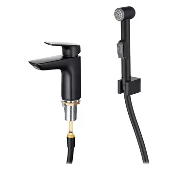 Смеситель Акватек Вега AQ1012MB для раковины черный матовый