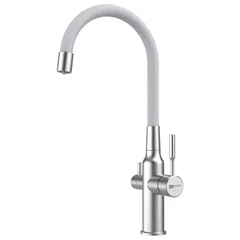 Смеситель для кухни Lemark Expert LM5083S-White сталь