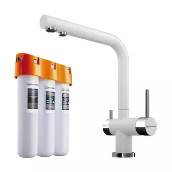 Смеситель для кухни Omoikiri Nagano-WH+Pure drop Lite 4054.8028 с водоочистителем