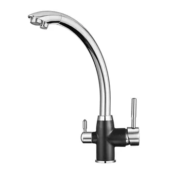 Смеситель Granula Gr-3167 хром/черный для кухни