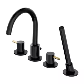 Смеситель Omnires Y Y1232BLGL для ванны черный/золото