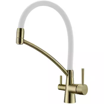 Смеситель Paulmark Siegen 213111-BRw бронза/белый для кухни