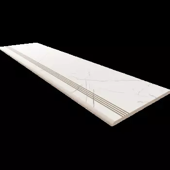 Ступень OnlyGres Marble White MOG101 с насечками 30x120
