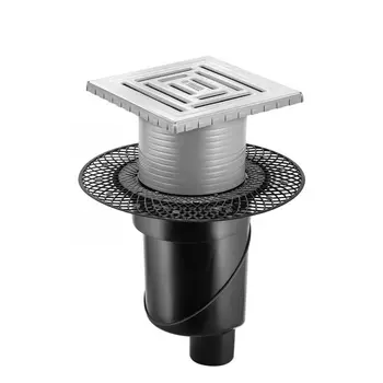 Трап для душа Berges Platz Uno 150х150 матовый хром вертикальный выпуск