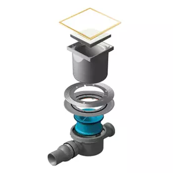 Трап для душа Pestan Confluo Standard 15Х15 White Glass 2 Gold