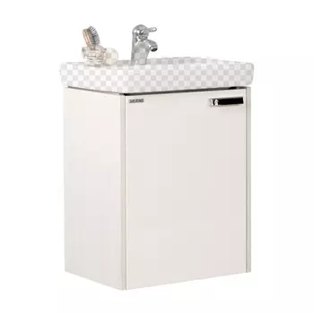 Тумба под раковину Акватон Йорк 50 М белая/выбеленное дерево