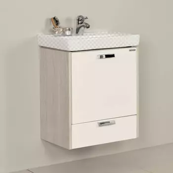 Тумба под раковину Акватон Йорк 55 М белая/ясень фабрик