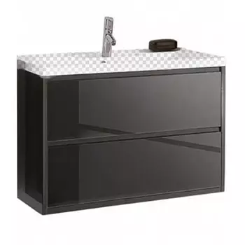 Тумба под раковину Акватон Римини 80 черный глянец