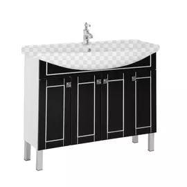 Тумба под раковину Aquanet Честер 105 черный/патина серебро