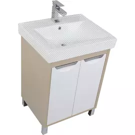 Тумба под раковину Aquanet Гретта 60 new светлый дуб с дверцами