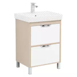 Тумба под раковину Aquanet Гретта 60 new светлый дуб с ящиками