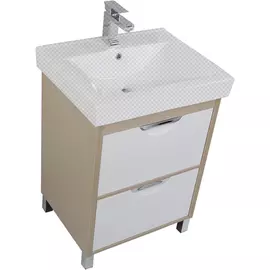 Тумба под раковину Aquanet Гретта 60 светлый дуб с ящиками