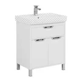 Тумба под раковину Aquanet Гретта 70 New 1 ящик 2 дверцы белый