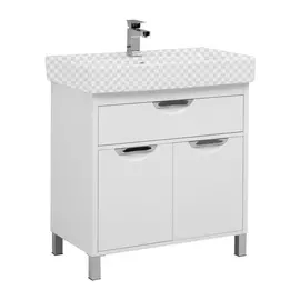 Тумба под раковину Aquanet Гретта 80 New 1 ящик 2 дверцы белый