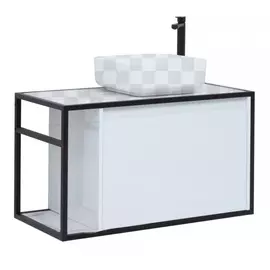 Тумба под раковину Aquanet Nova Lite Loft 90 R белый глянец