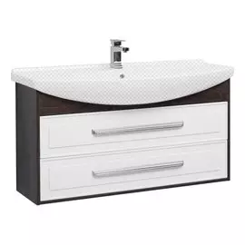 Тумба под раковину Aquanet Остин 120 белый глянец/дуб кантербери