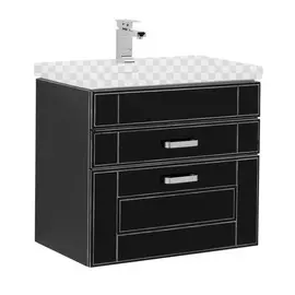 Тумба под раковину Aquanet Рондо 70 2 ящика черный антик