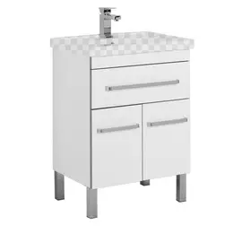 Тумба под раковину Aquanet Сиена 60 напольная 1 ящик 2 фасада белый