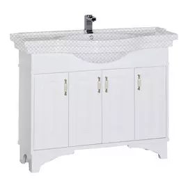 Тумба под раковину Aquanet Валенса 110 белый матовый, ручки золото