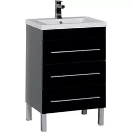 Тумба под раковину Aquanet Верона 58 напольная 3 ящика черный