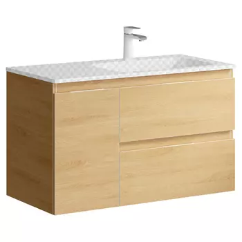 Тумба под раковину Aqwella Accent 90 правая дуб золотой