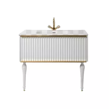 Тумба под раковину Armadi Art Vallessi Avantgarde Canale 100 белая/золото