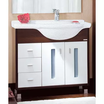 Тумба под раковину Бриклаер Бали 90 правая белый/венге